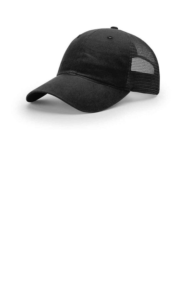 Richardson Garment Washed Trucker 111 Black OSFA