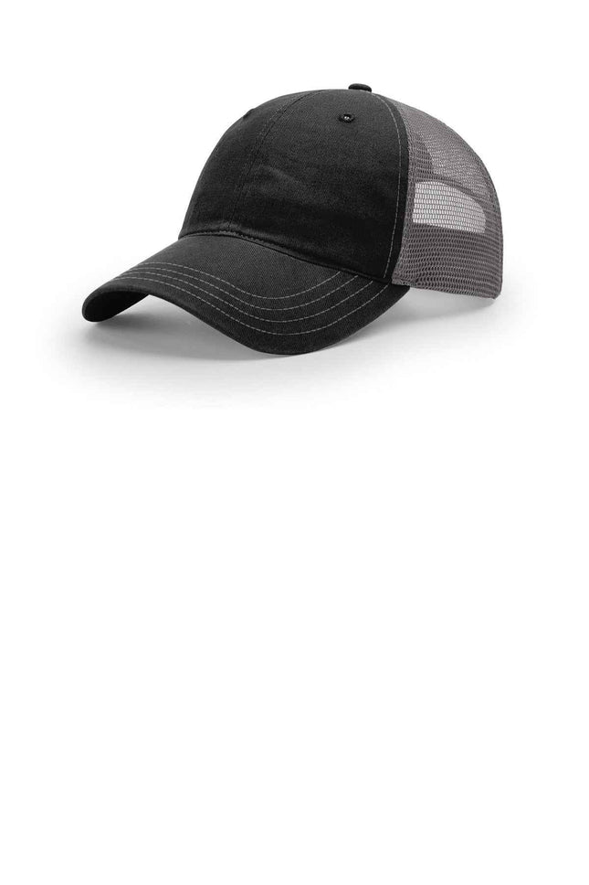 Richardson Garment Washed Trucker 111 Black Charcoal OSFA