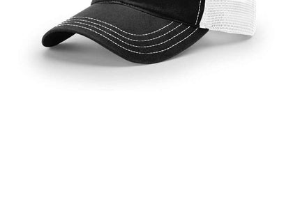 Richardson Garment Washed Trucker 111 Black White OSFA