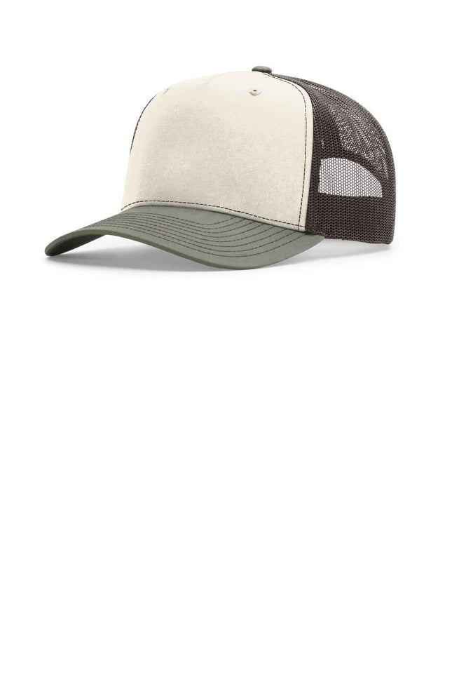 Richardson FivePanel Champ Trucker 112FPC Birch Brown Loden OSFA
