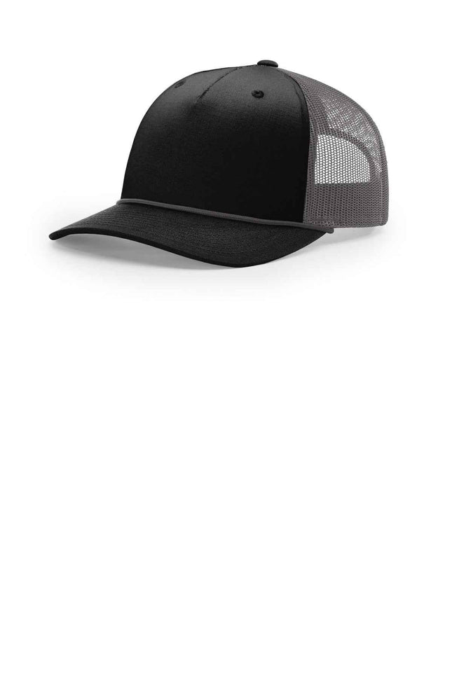 Richardson FivePanel with Rope 112FPR Black Charcoal Charcoal OSFA