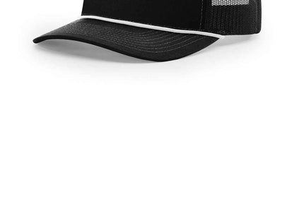 Richardson FivePanel with Rope 112FPR Black White OSFA