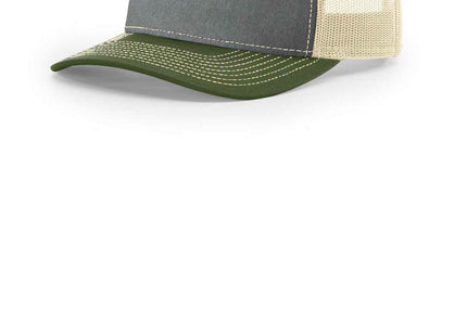 Richardson FivePanel Trucker 112FP Heather Grey Birch Army Olive OSFA