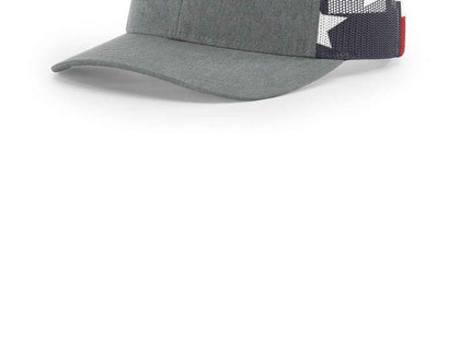 Richardson Printed Mesh Trucker 112PM Heather Grey Stars Stripes OSFA