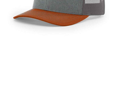 Richardson Trucker Cap 112 Heather Grey Charcoal Dark Orange OSFA