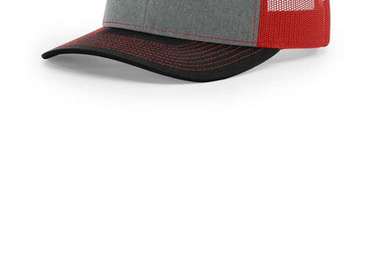 Richardson Trucker Cap 112 Heather Grey Red Black OSFA
