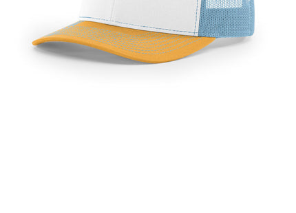 Richardson Trucker Cap 112 White Columbia Blue Yellow OSFA