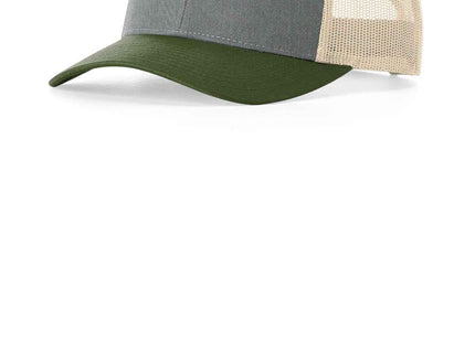Richardson Low Pro Trucker 115 Heather Grey Birch Army Olive M L