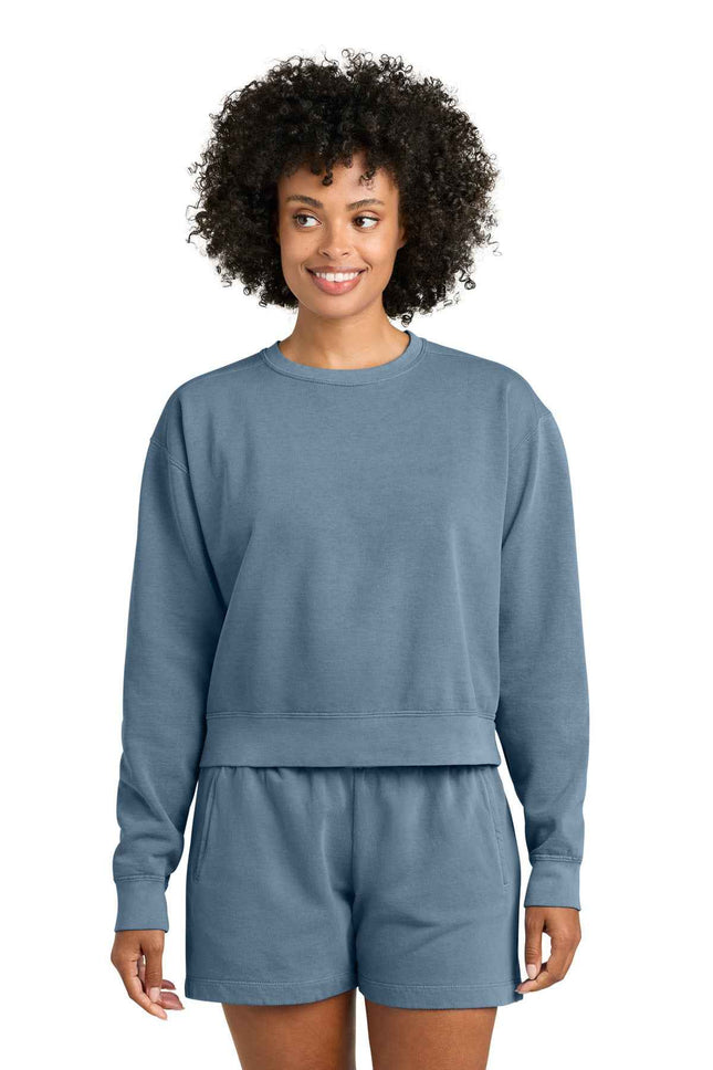Comfort Colors Women's MidLength Crewneck Sweatshirt 1566L Blue Jean