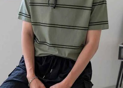Men's Premium Back to School Cotton Striped Print T-Shirt