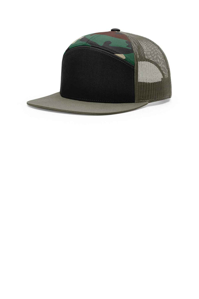 Richardson 7Panel Trucker 168 Black Green Camo Loden OSFA