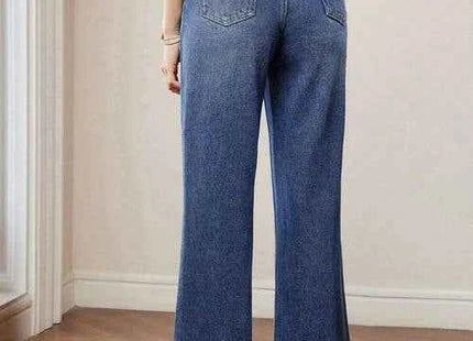 Women's Premium Raw Edge Flare Leg Jeans with Zipper Fly
