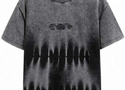 Men's Premium Vintage Washed Letter Print Casual Short Sleeve T-Shirt Grey