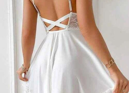 Crystal Vow Premium Sexy Lace Backless Imitation Silk Bridal Lingerie