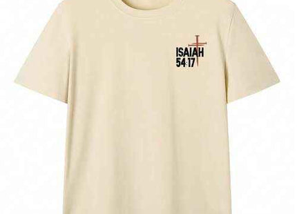 Women's Premium Letter & Cross Print Beige T-Shirt