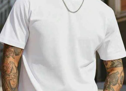 Men's Premium Summer Casual Solid Color Short Sleeve T-Shirt White