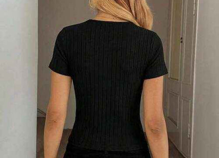 Women's Premium Ribbed Cotton Fitted T-Shirt