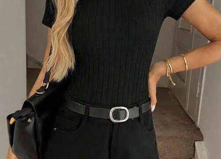 Women's Premium Ribbed Cotton Fitted T-Shirt