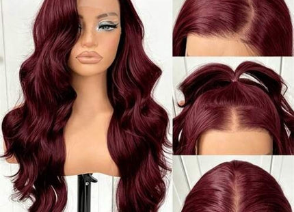 Women's Premium Burgundy Wavy Lace Front Wig