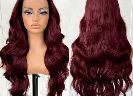 Women's Premium Burgundy Wavy Lace Front Wig
