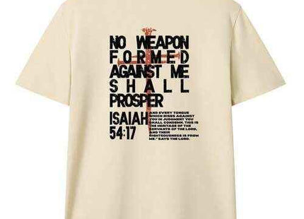 Women's Premium Letter & Cross Print Beige T-Shirt