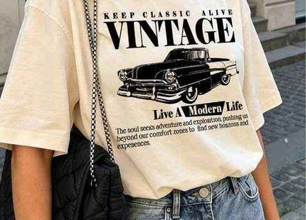 Women's Premium Vintage Car Graphic T-Shirt