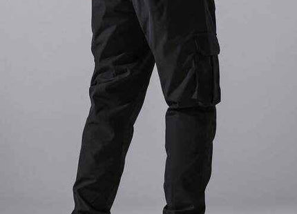 Men's Premium Black Cargo Trousers with Flap Pockets