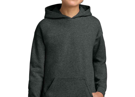 Gildan Youth Heavy Blend Hooded Sweatshirt 18500B Fan Charcoal Heather