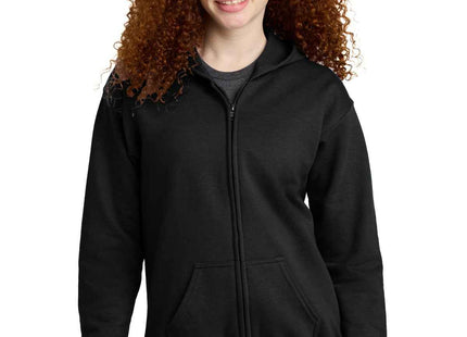 Gildan Youth Heavy Blend FullZip Hooded Sweatshirt 18600B Black