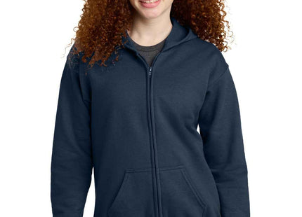 Gildan Youth Heavy Blend FullZip Hooded Sweatshirt 18600B Navy