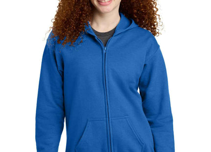 Gildan Youth Heavy Blend FullZip Hooded Sweatshirt 18600B Royal