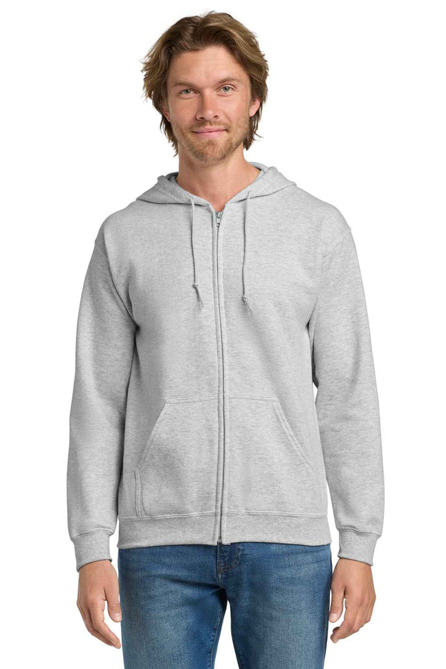Gildan Heavy Blend FullZip Hooded Sweatshirt 18600 Ash