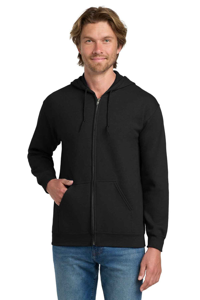 Gildan Heavy Blend FullZip Hooded Sweatshirt 18600 Black