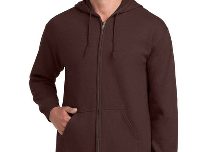 Gildan Heavy Blend FullZip Hooded Sweatshirt 18600 Dark Chocolate