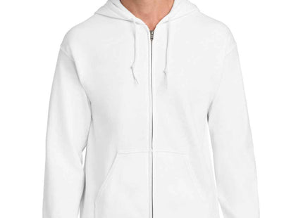 Gildan Heavy Blend FullZip Hooded Sweatshirt 18600 White