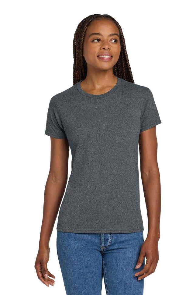 Gildan Women's Ultra Cotton 100% US Cotton T Shirt 2000L Dark Heather