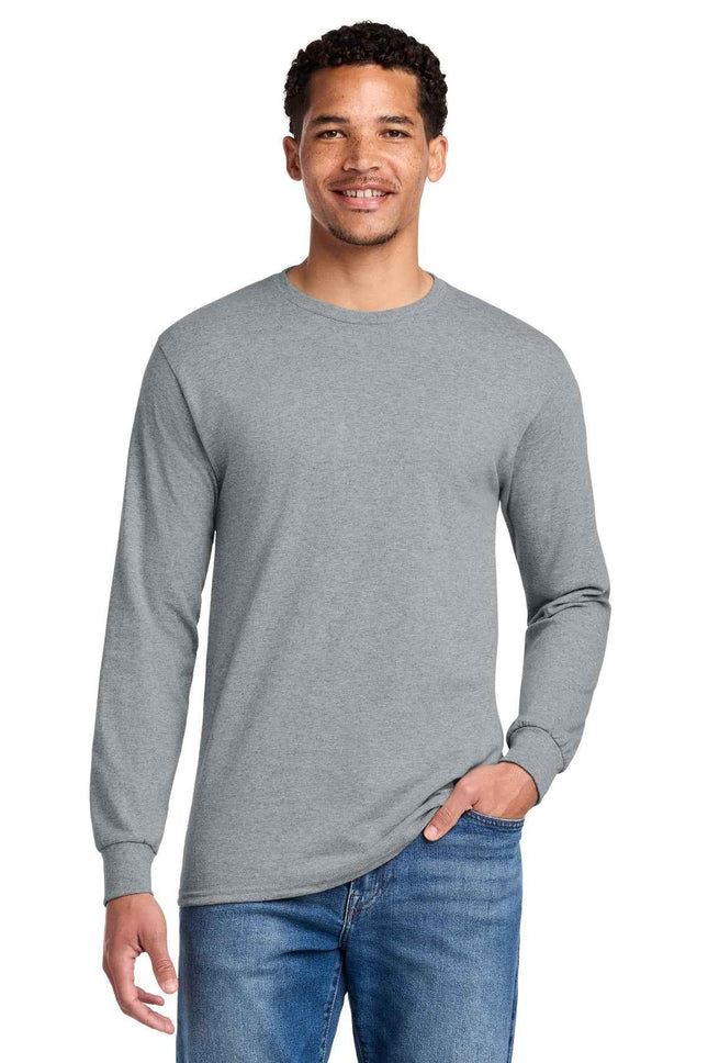 Jerzees DriPower 50/50 Cotton/Poly Long Sleeve T Shirt 29LS Athletic Heather