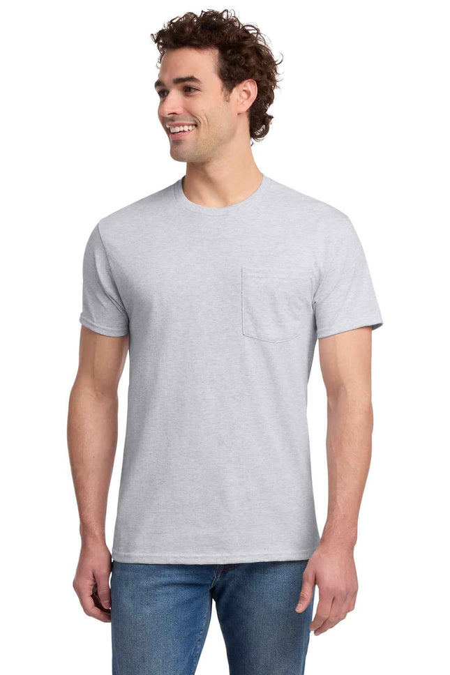 Jerzees DriPower 50/50 Cotton/Poly Pocket T Shirt 29MP Ash