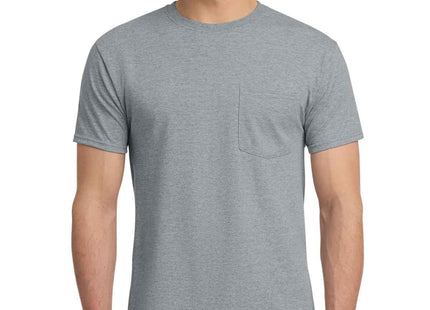 Jerzees DriPower 50/50 Cotton/Poly Pocket T Shirt 29MP Athletic Heather