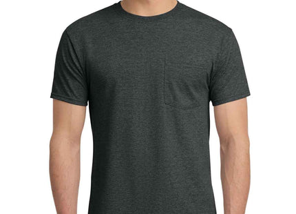 Jerzees DriPower 50/50 Cotton/Poly Pocket T Shirt 29MP Black Heather