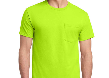 Jerzees DriPower 50/50 Cotton/Poly Pocket T Shirt 29MP Safety Green