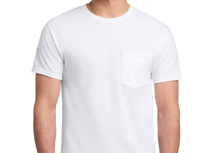 Jerzees DriPower 50/50 Cotton/Poly Pocket T Shirt 29MP White