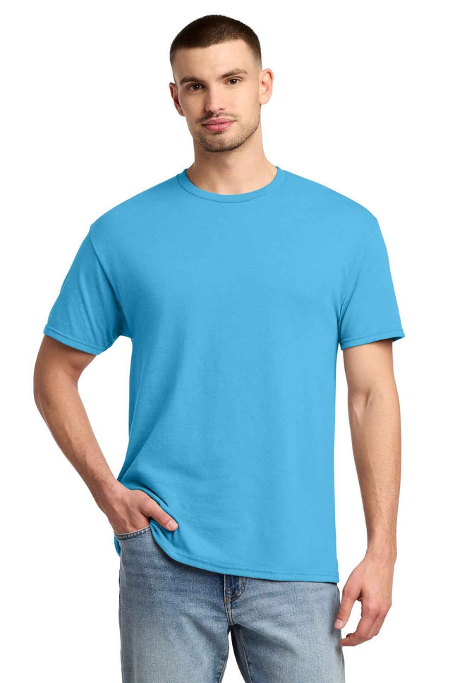 Jerzees DriPower 50/50 Cotton/Poly T Shirt 29M Aquatic Blue