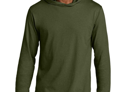 Jerzees Classics Unisex Cotton Long Sleeve Hooded T Shirt 363LH Military Green