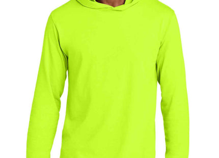 Jerzees Classics Unisex Cotton Long Sleeve Hooded T Shirt 363LH Safety Green