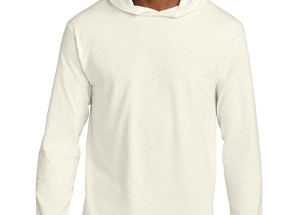 Jerzees Classics Unisex Cotton Long Sleeve Hooded T Shirt 363LH Sweet Cream Heather
