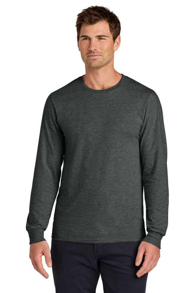 Jerzees Classics Unisex Cotton Long Sleeve T Shirt 363L Black Heather