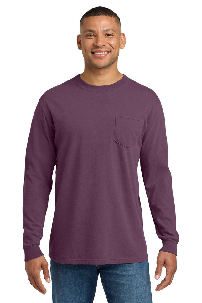 COMFORT COLORS Heavyweight Ring Spun Long Sleeve Pocket Tee 4410 Berry