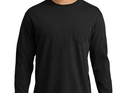 COMFORT COLORS Heavyweight Ring Spun Long Sleeve Pocket Tee 4410 Black