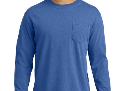 COMFORT COLORS Heavyweight Ring Spun Long Sleeve Pocket Tee 4410 Flo Blue